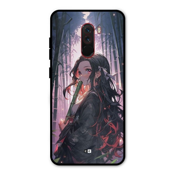 Cute Nezuko Metal Back Case for Poco F1