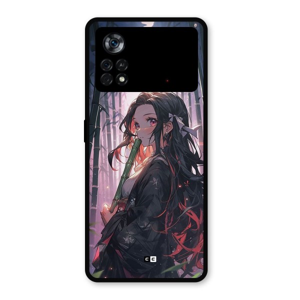 Cute Nezuko Metal Back Case for Poco X4 Pro 5G