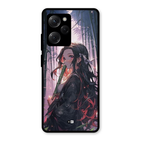 Cute Nezuko Metal Back Case for Poco X5 Pro