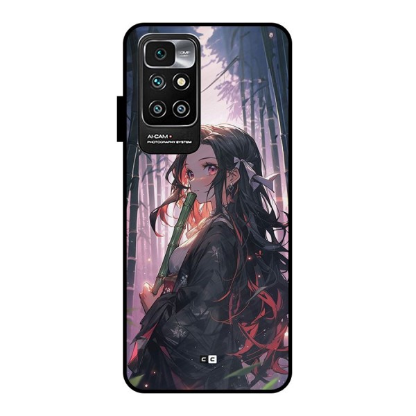 Cute Nezuko Metal Back Case for Redmi 10 Prime