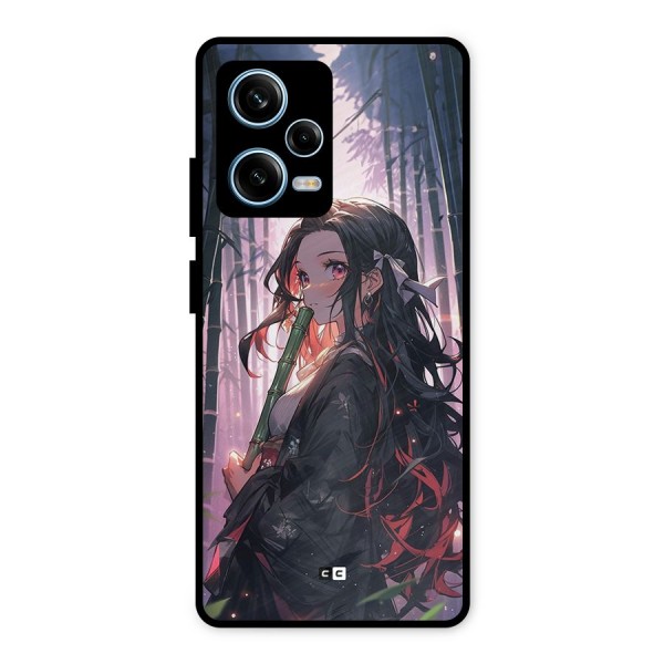 Cute Nezuko Metal Back Case for Redmi Note 12 Pro