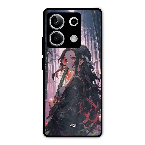 Cute Nezuko Metal Back Case for Redmi Note 13 5G