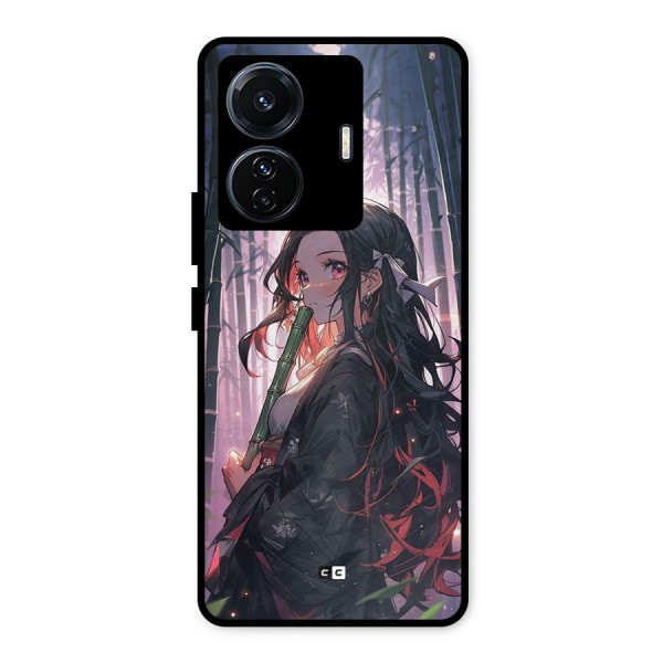 Cute Nezuko Metal Back Case for Vivo T1 Pro