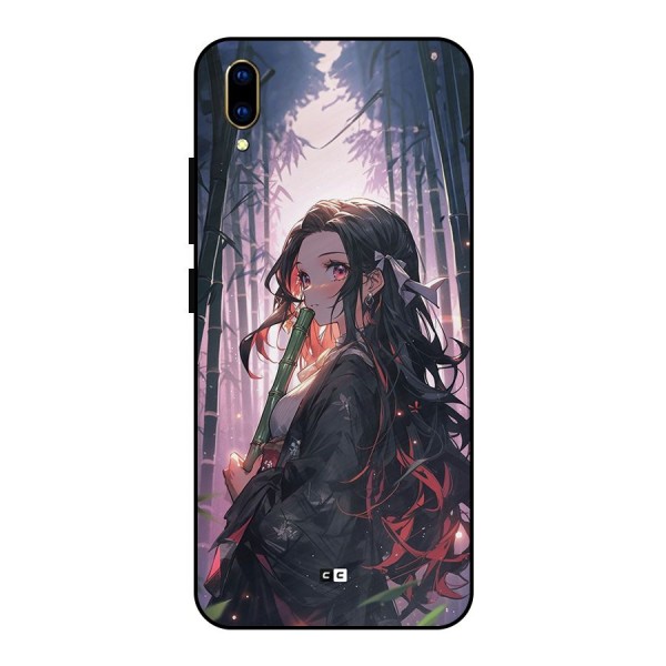 Cute Nezuko Metal Back Case for Vivo V11 Pro