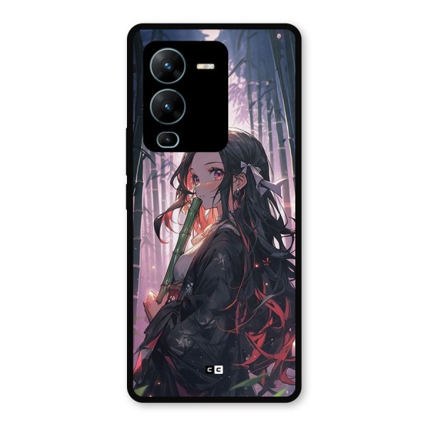 Cute Nezuko Metal Back Case for Vivo V25 Pro