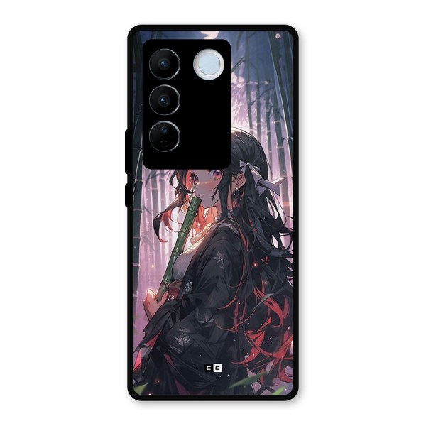 Cute Nezuko Metal Back Case for Vivo V27 Pro