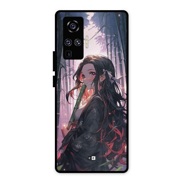 Cute Nezuko Metal Back Case for Vivo X50 Pro