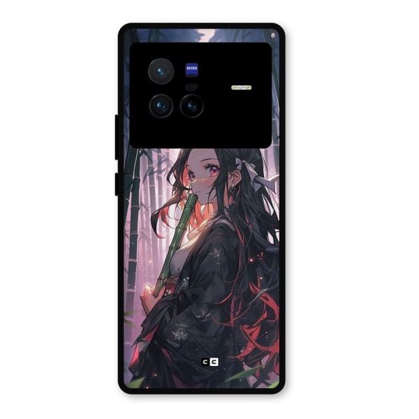 Cute Nezuko Metal Back Case for Vivo X80