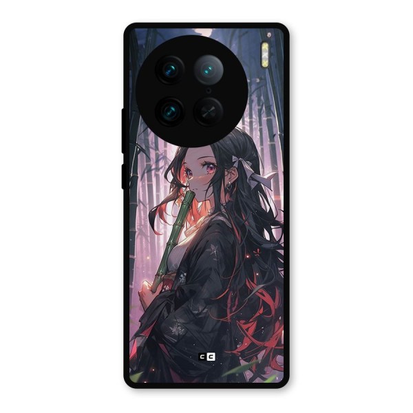 Cute Nezuko Metal Back Case for Vivo X90 Pro