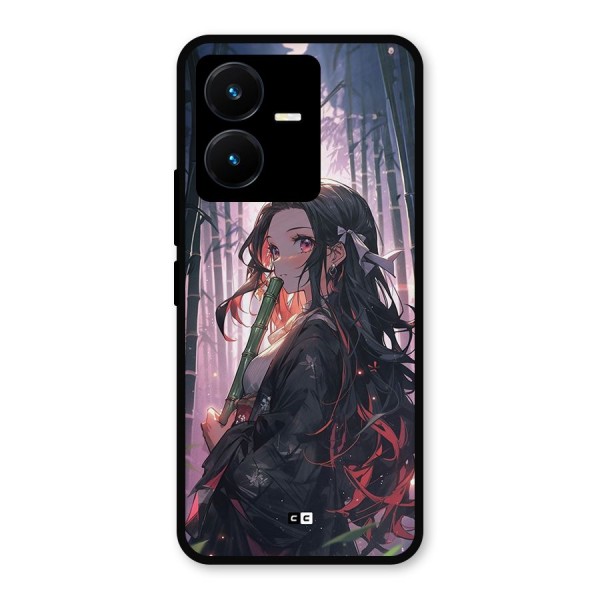 Cute Nezuko Metal Back Case for Vivo Y22s