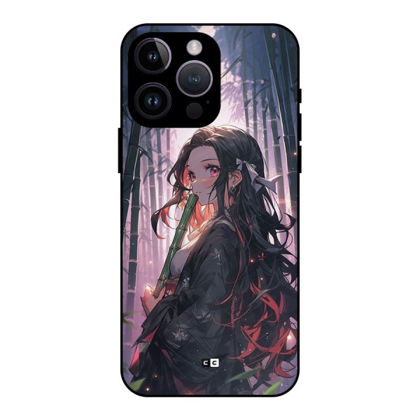 Cute Nezuko Metal Back Case for iPhone 14 Pro Max