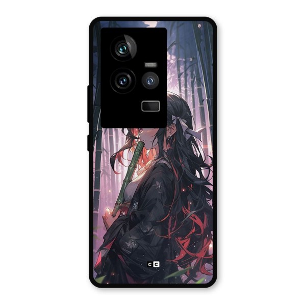 Cute Nezuko Metal Back Case for iQOO 11 5G