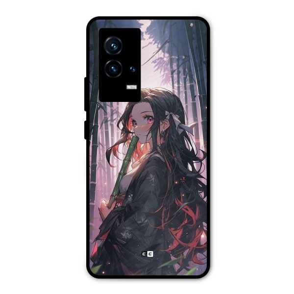 Cute Nezuko Metal Back Case for iQOO 9 5G