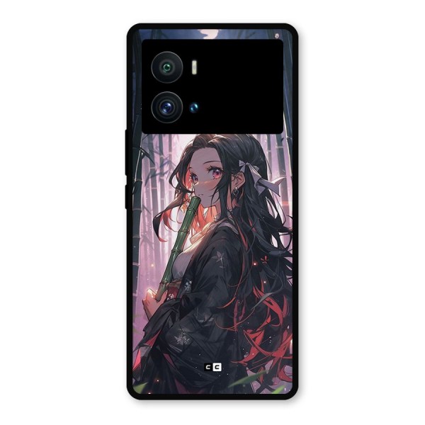 Cute Nezuko Metal Back Case for iQOO 9 Pro