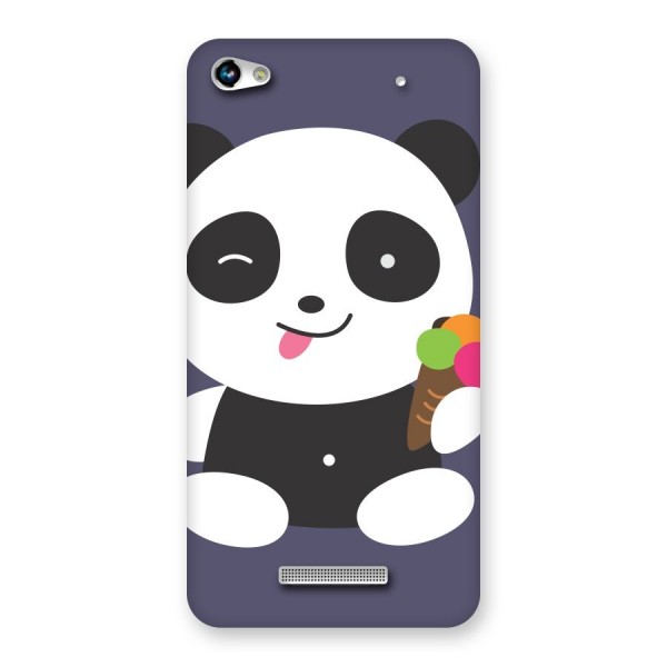 Cute Panda Blue Back Case for Micromax Hue 2