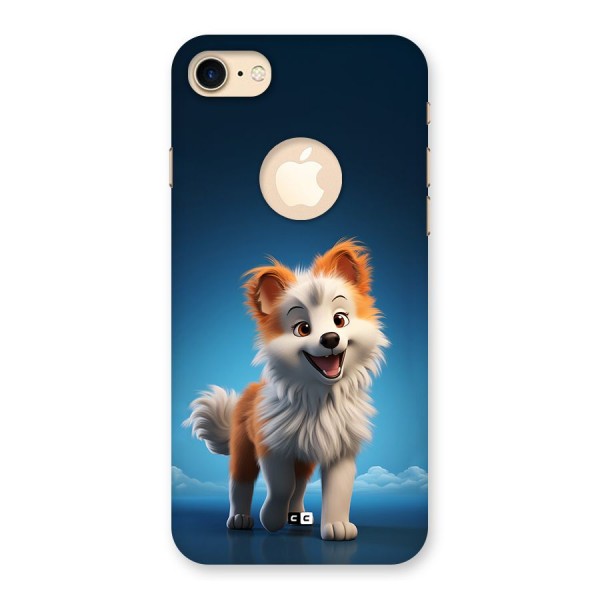 Cute Puppy Walking Back Case for iPhone 8 Logo Cut