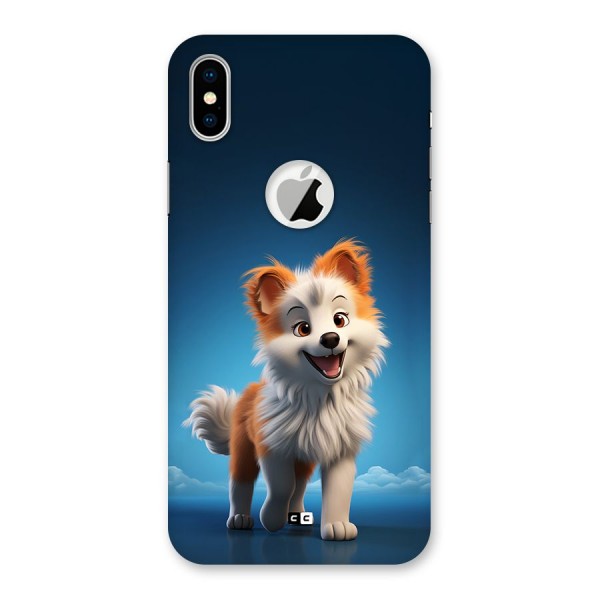 Cute Puppy Walking Back Case for iPhone XS Logo Cut