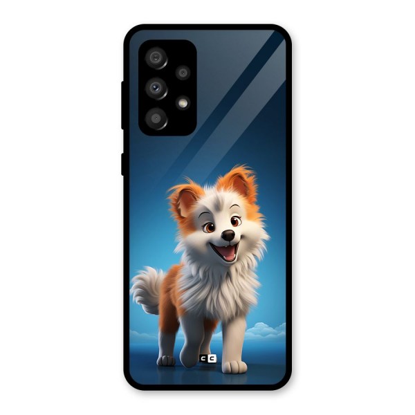 Cute Puppy Walking Glass Back Case for Galaxy A32