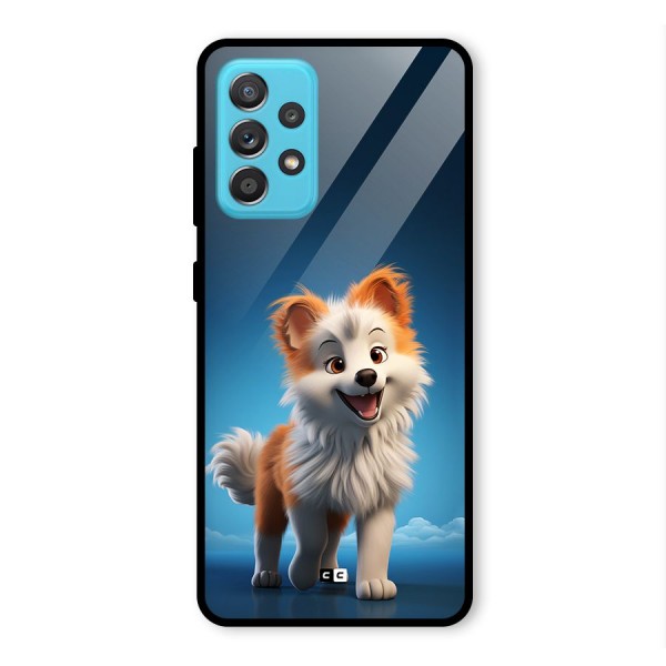 Cute Puppy Walking Glass Back Case for Galaxy A52