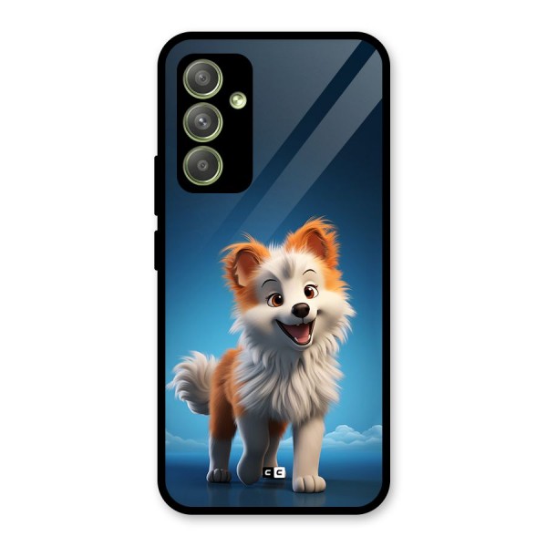 Cute Puppy Walking Glass Back Case for Galaxy A54