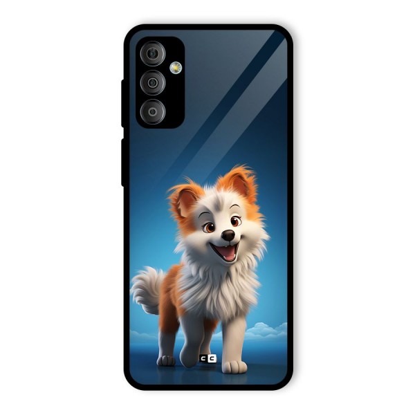 Cute Puppy Walking Glass Back Case for Galaxy F23