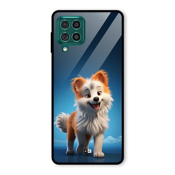 Cute Puppy Walking Glass Back Case for Galaxy F62