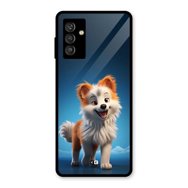 Cute Puppy Walking Glass Back Case for Galaxy M13