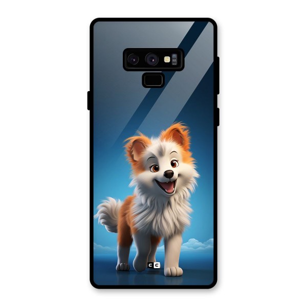 Cute Puppy Walking Glass Back Case for Galaxy Note 9