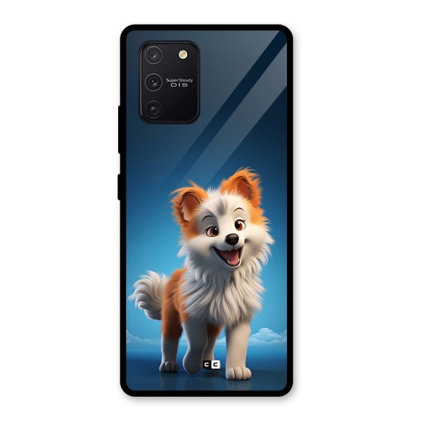 Cute Puppy Walking Glass Back Case for Galaxy S10 Lite