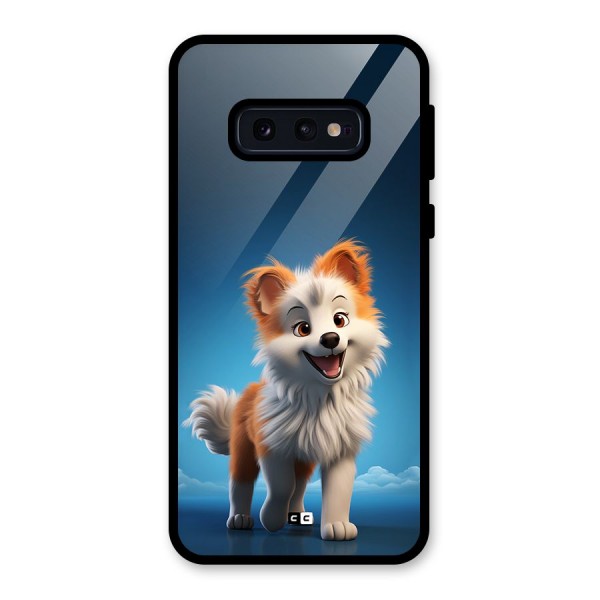 Cute Puppy Walking Glass Back Case for Galaxy S10e