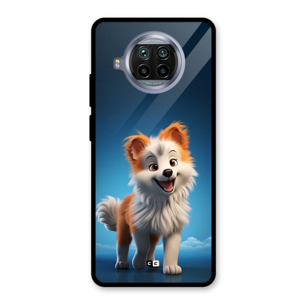 Cute Puppy Walking Glass Back Case for Mi 10i