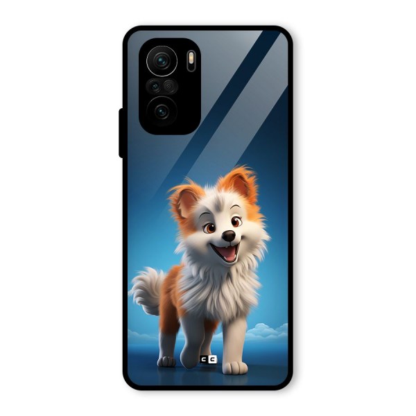 Cute Puppy Walking Glass Back Case for Mi 11x