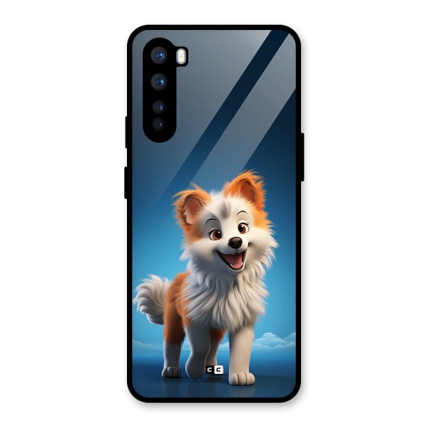 Cute Puppy Walking Glass Back Case for OnePlus Nord