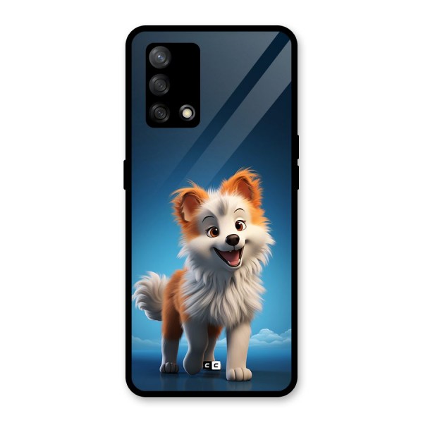 Cute Puppy Walking Glass Back Case for Oppo F19