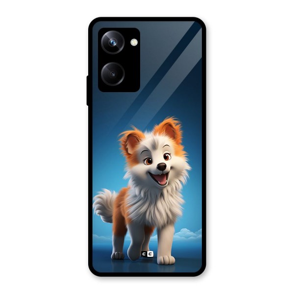 Cute Puppy Walking Glass Back Case for Realme 10 Pro