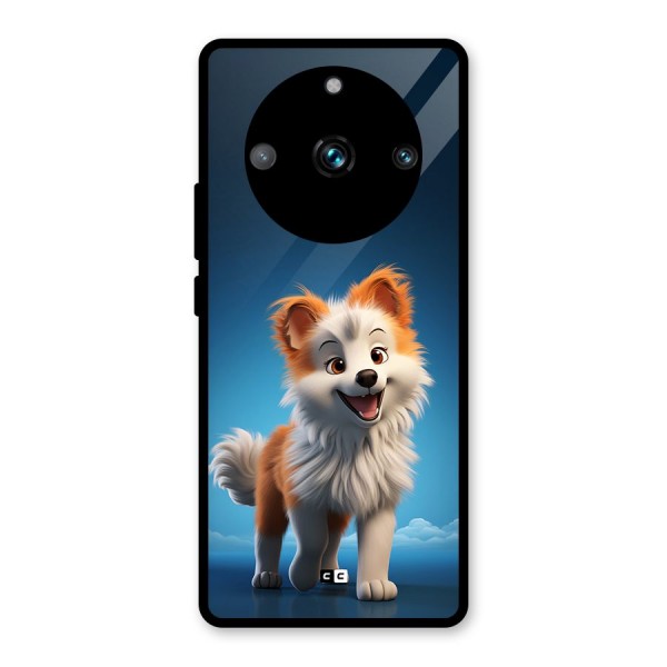 Cute Puppy Walking Glass Back Case for Realme 11 Pro