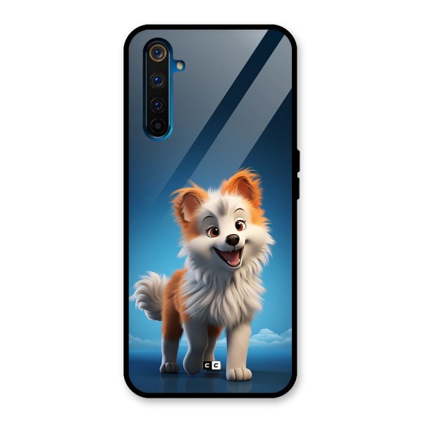 Cute Puppy Walking Glass Back Case for Realme 6 Pro