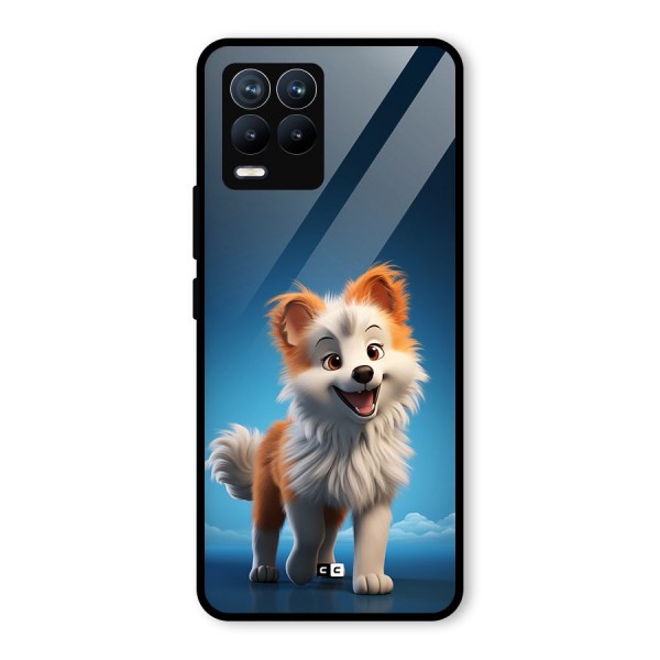 Cute Puppy Walking Glass Back Case for Realme 8 Pro