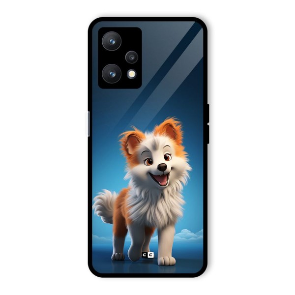 Cute Puppy Walking Glass Back Case for Realme 9 Pro 5G