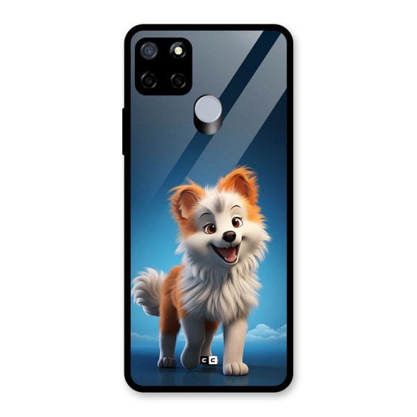 Cute Puppy Walking Glass Back Case for Realme C15