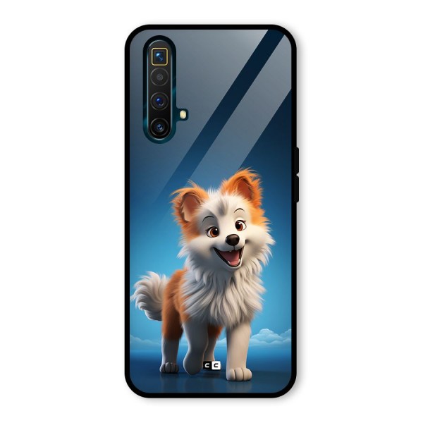 Cute Puppy Walking Glass Back Case for Realme X3 SuperZoom