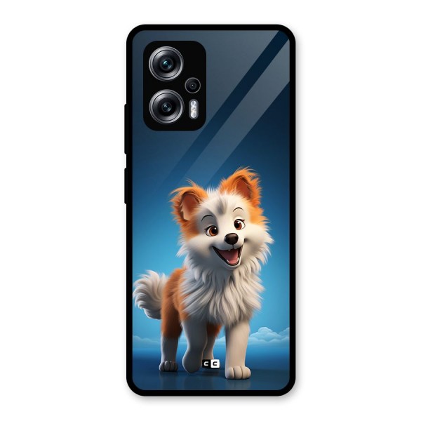 Cute Puppy Walking Glass Back Case for Redmi K50i