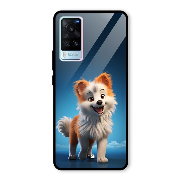 Cute Puppy Walking Glass Back Case for Vivo X60