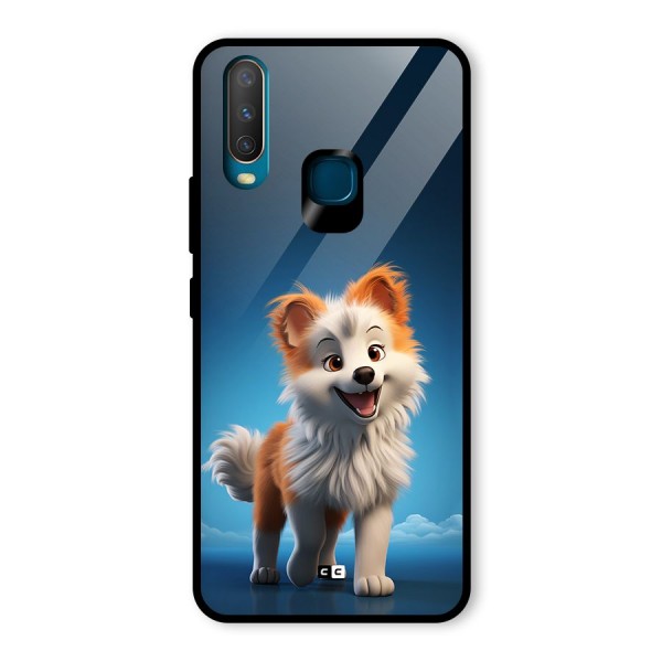 Cute Puppy Walking Glass Back Case for Vivo Y12