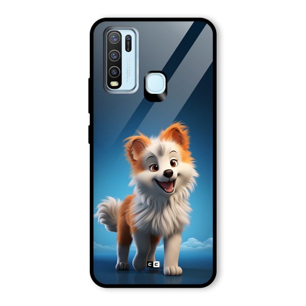 Cute Puppy Walking Glass Back Case for Vivo Y50