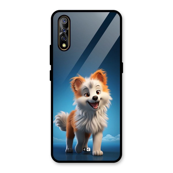 Cute Puppy Walking Glass Back Case for Vivo Z1x