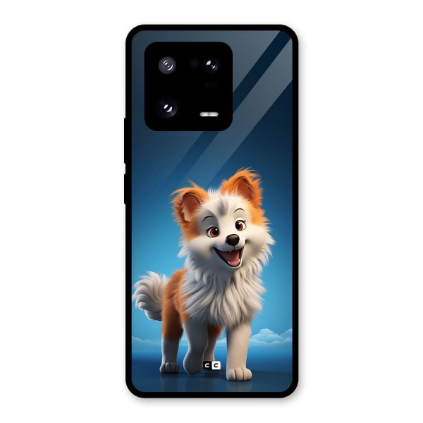 Cute Puppy Walking Glass Back Case for Xiaomi 13 Pro