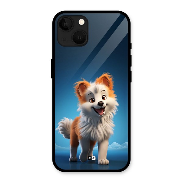 Cute Puppy Walking Glass Back Case for iPhone 13