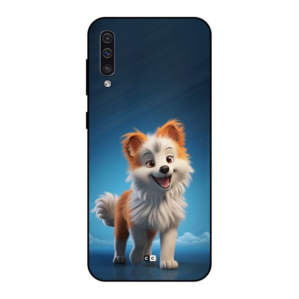 Cute Puppy Walking Metal Back Case for Galaxy A50