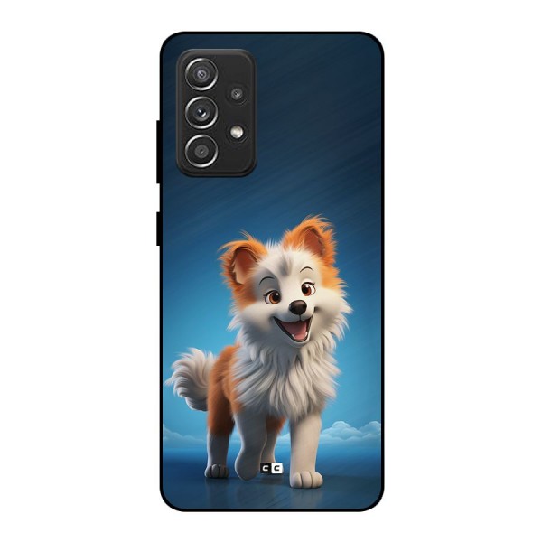 Cute Puppy Walking Metal Back Case for Galaxy A52